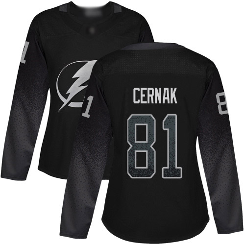 Adidas Lightning #81 Erik Cernak Black Alternate Authentic Women's Stitched NHL Jersey Adidas Lightning #81 Erik Cernak Black Alternate Authentic Women's Stitched NHL Jersey