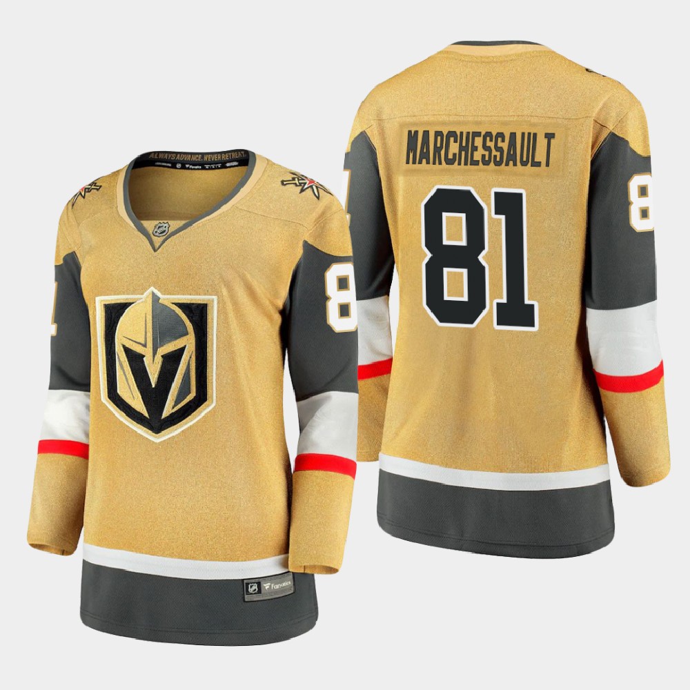 Vegas Golden Knights #81 Jonathan Marchessault Women 2020-21 Player Alternate Stitched NHL Jersey Gold