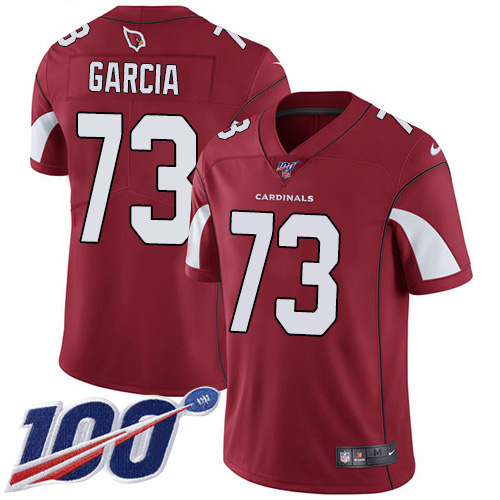 Nike Cardinals #73 Max Garcia Red Team Color Youth Stitched NFL 100th Season Vapor Untouchable Limited Jersey