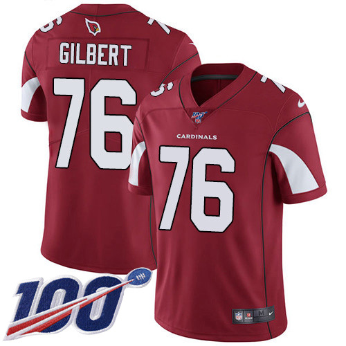 Nike Cardinals #76 Marcus Gilbert Red Team Color Youth Stitched NFL 100th Season Vapor Untouchable Limited Jersey
