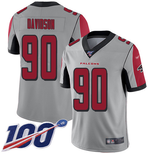 Nike Falcons #90 Marlon Davidson Silver Youth Stitched NFL Limited Inverted Legend 100th Season Jersey