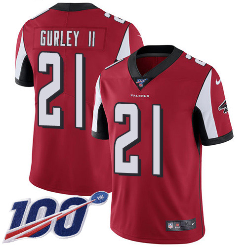Nike Falcons #21 Todd Gurley II Red Team Color Youth Stitched NFL 100th Season Vapor Untouchable Limited Jersey