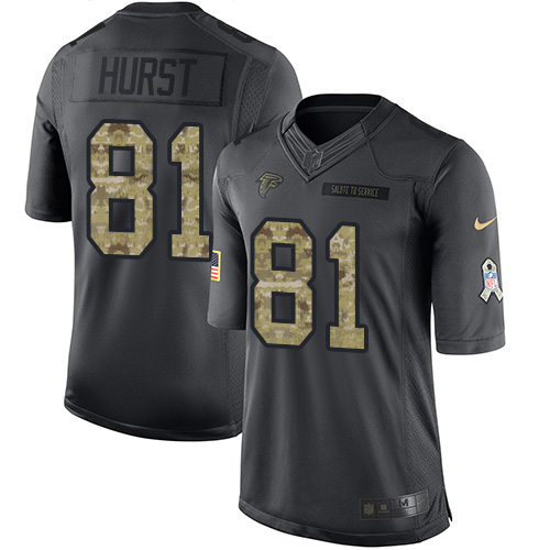 Nike Falcons #81 Hayden Hurst Black Youth Stitched NFL Limited 2016 Salute to Service Jersey