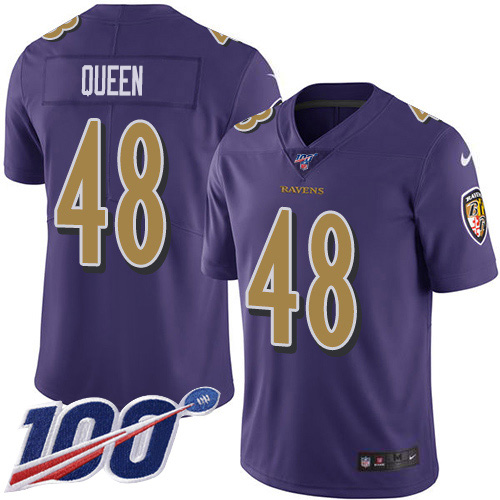 Nike Ravens #48 Patrick Queen Purple Youth Stitched NFL Limited Rush 100th Season Jersey Nike Ravens #48 Patrick Queen Purple Youth Stitched NFL Limited Rush 100th Season Jersey