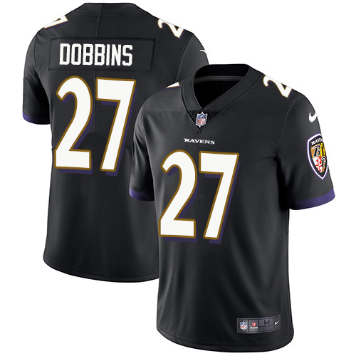 Nike Ravens #27 J.K. Dobbins Black Alternate Youth Stitched NFL Vapor Untouchable Limited Jersey