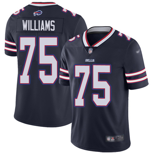 Nike Bills #75 Daryl Williams Navy Youth Stitched NFL Limited Inverted Legend Jersey