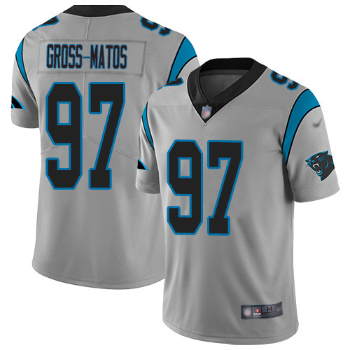 Nike Panthers #97 Yetur Gross-Matos Silver Youth Stitched NFL Limited Inverted Legend Jersey