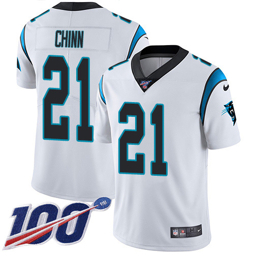 Nike Panthers #21 Jeremy Chinn White Youth Stitched NFL 100th Season Vapor Untouchable Limited Jersey