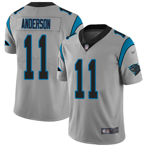 Nike Panthers #11 Robby Anderson Silver Youth Stitched NFL Limited Inverted Legend Jersey