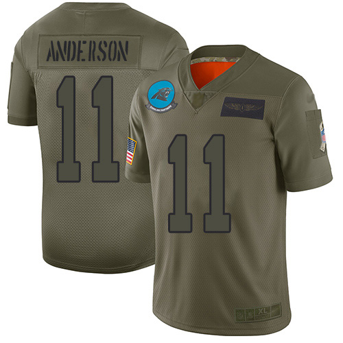 Nike Panthers #11 Robby Anderson Camo Youth Stitched NFL Limited 2019 Salute to Service Jersey