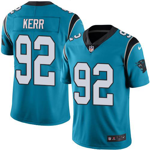 Nike Panthers #92 Zach Kerr Blue Youth Stitched NFL Limited Rush Jersey