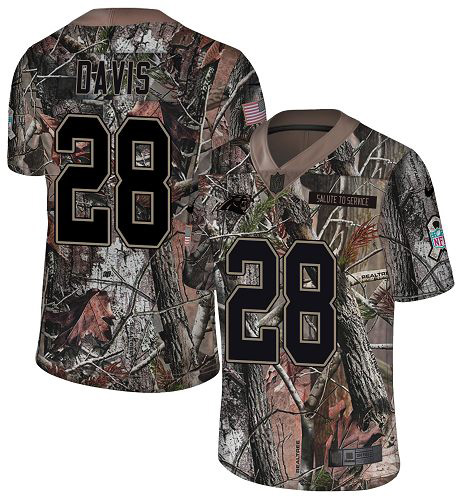 Nike Panthers #28 Mike Davis Camo Youth Stitched NFL Limited Rush Realtree Jersey