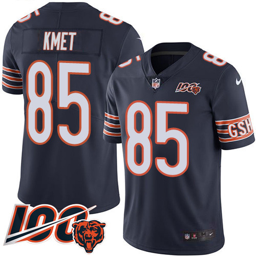 Nike Bears #85 Cole Kmet Navy Blue Team Color Youth Stitched NFL 100th Season Vapor Untouchable Limited Jersey