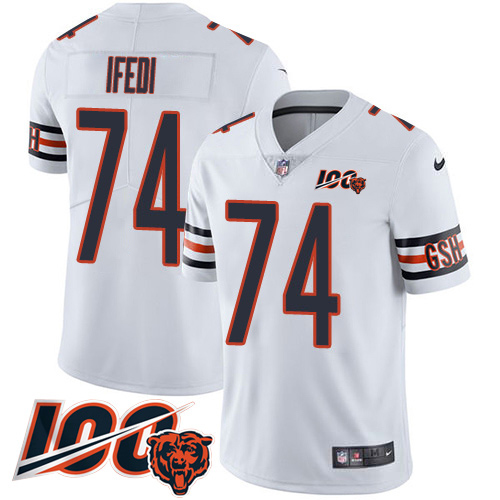 Nike Bears #74 Germain Ifedi White Youth Stitched NFL 100th Season Vapor Untouchable Limited Jersey