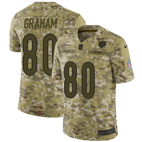 Nike Bears #80 Jimmy Graham Camo Youth Stitched NFL Limited 2018 Salute To Service Jersey