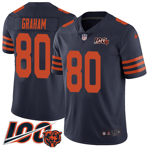 Nike Bears #80 Jimmy Graham Navy Blue Alternate Youth Stitched NFL 100th Season Vapor Untouchable Limited Jersey