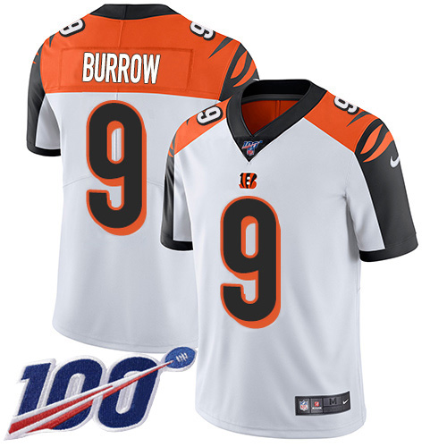 Nike Bengals #9 Joe Burrow White Youth Stitched NFL 100th Season Vapor Untouchable Limited Jersey