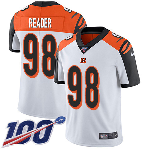 Nike Bengals #98 D.J. Reader White Youth Stitched NFL 100th Season Vapor Untouchable Limited Jersey