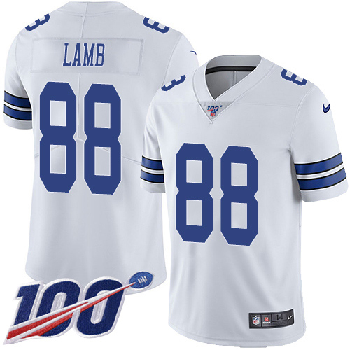 Nike Cowboys #88 CeeDee Lamb White Youth Stitched NFL 100th Season Vapor Untouchable Limited Jersey