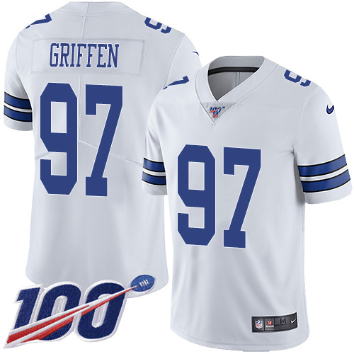 Nike Cowboys #97 Everson Griffen White Youth Stitched NFL 100th Season Vapor Untouchable Limited Jersey