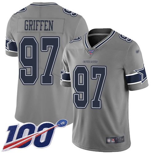 Nike Cowboys #97 Everson Griffen Gray Youth Stitched NFL Limited Inverted Legend 100th Season Jersey