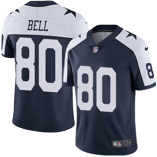 Nike Cowboys #80 Blake Bell Navy Blue Thanksgiving Youth Stitched NFL 100th Season Vapor Throwback Limited Jersey