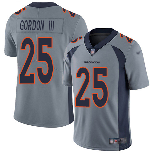 Nike Broncos #25 Melvin Gordon III Gray Youth Stitched NFL Limited Inverted Legend Jersey
