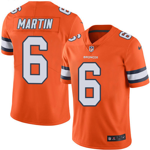 Nike Broncos #6 Sam Martin Orange Youth Stitched NFL Limited Rush Jersey
