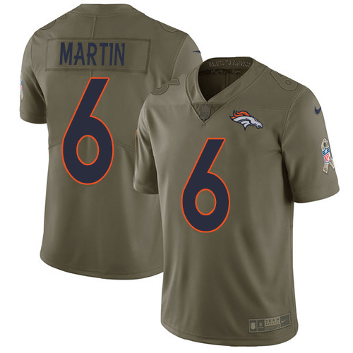 Nike Broncos #6 Sam Martin Olive Youth Stitched NFL Limited 2017 Salute To Service Jersey