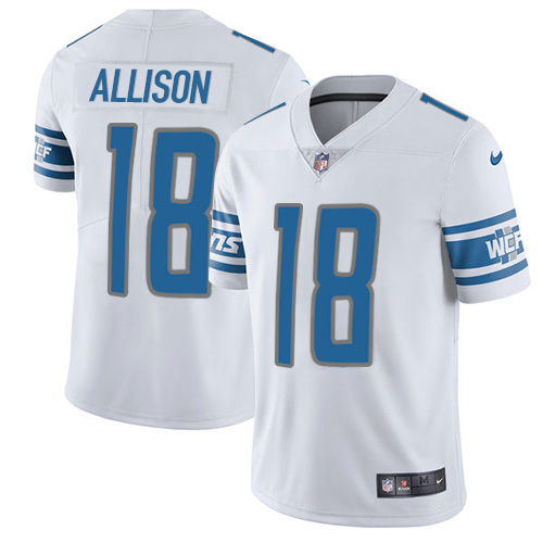 Nike Lions #18 Geronimo Allison White Youth Stitched NFL Vapor Untouchable Limited Jersey