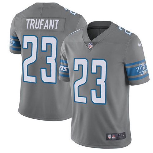 Nike Lions #23 Desmond Trufant Gray Youth Stitched NFL Limited Rush Jersey