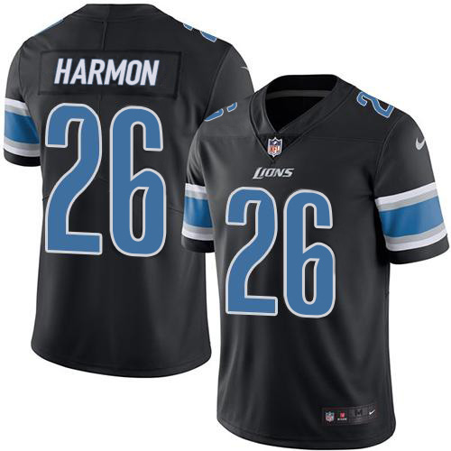 Nike Lions #26 Duron Harmon Black Youth Stitched NFL Limited Rush Jersey