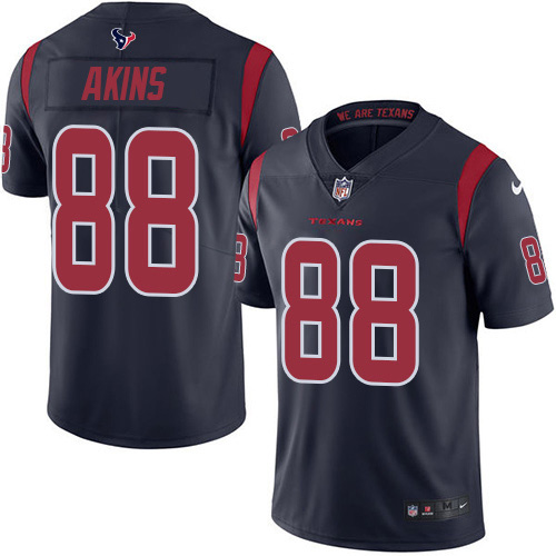Nike Texans #88 Jordan Akins Navy Blue Youth Stitched NFL Limited Rush Jersey