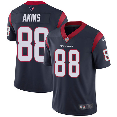 Nike Texans #88 Jordan Akins Navy Blue Team Color Youth Stitched NFL Vapor Untouchable Limited Jersey