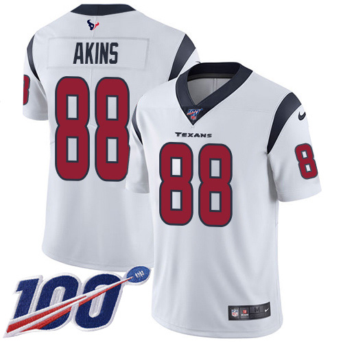 Nike Texans #88 Jordan Akins White Youth Stitched NFL 100th Season Vapor Untouchable Limited Jersey