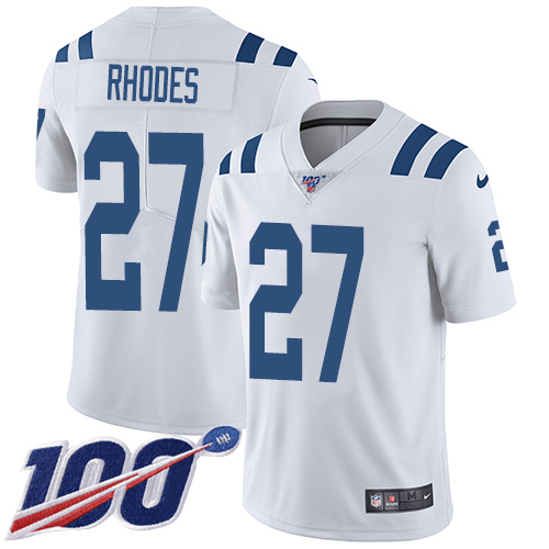 Nike Colts #27 Xavier Rhodes White Youth Stitched NFL 100th Season Vapor Untouchable Limited Jersey