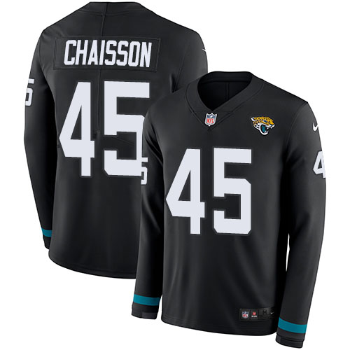 Nike Jaguars #45 K'Lavon Chaisson Black Team Color Youth Stitched NFL Limited Therma Long Sleeve Jersey