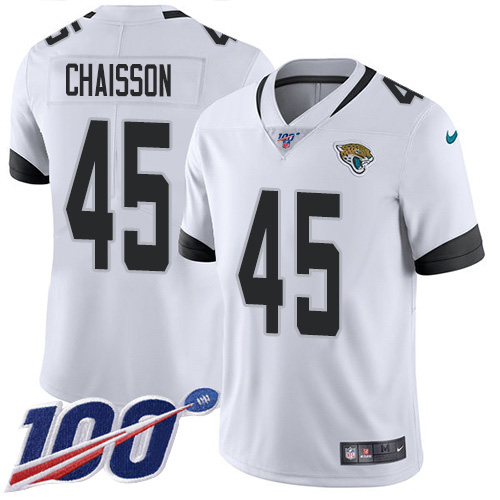 Nike Jaguars #45 K'Lavon Chaisson White Youth Stitched NFL 100th Season Vapor Untouchable Limited Jersey