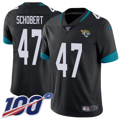 Nike Jaguars #47 Joe Schobert Black Team Color Youth Stitched NFL 100th Season Vapor Untouchable Limited Jersey