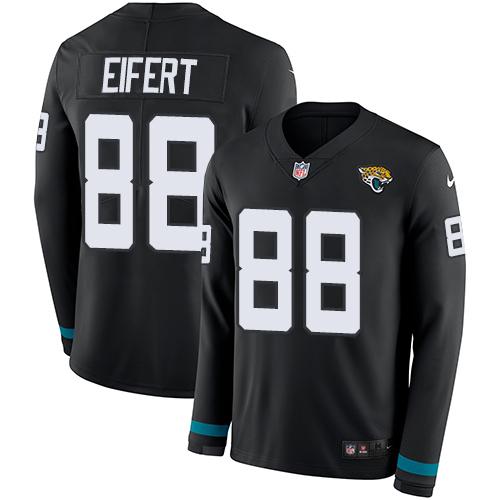 Nike Jaguars #88 Tyler Eifert Black Team Color Youth Stitched NFL Limited Therma Long Sleeve Jersey