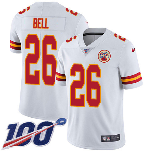 Nike Chiefs #26 Le'Veon Bell White Youth Stitched NFL 100th Season Vapor Untouchable Limited Jersey Nike Chiefs #26 Le'Veon Bell White Youth Stitched NFL 100th Season Vapor Untouchable Limited Jersey