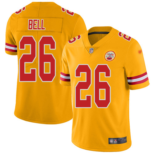 Nike Chiefs #26 Le'Veon Bell Gold Youth Stitched NFL Limited Inverted Legend Jersey
