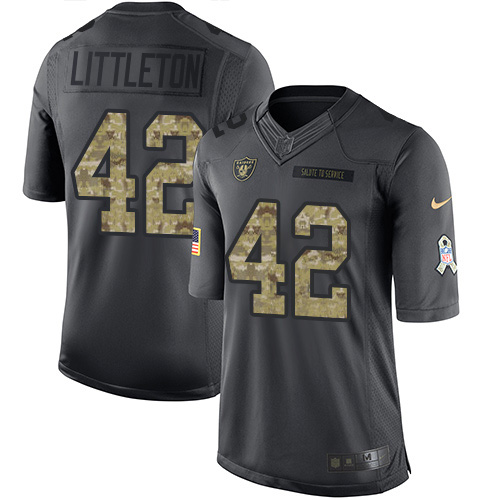 Nike Raiders #42 Cory Littleton Black Youth Stitched NFL Limited 2016 Salute to Service Jersey