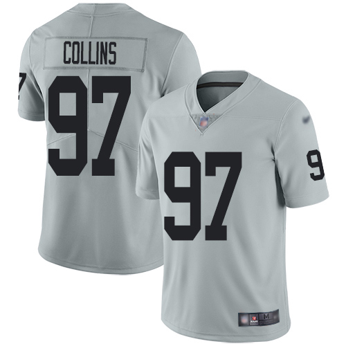 Nike Raiders #97 Maliek Collins Silver Youth Stitched NFL Limited Inverted Legend Jersey