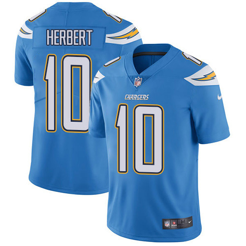 Nike Chargers #10 Justin Herbert Electric Blue Alternate Youth Stitched NFL Vapor Untouchable Limited Jersey Nike Chargers #10 Justin Herbert Electric Blue Alternate Youth Stitched NFL Vapor Untouchable Limited Jersey