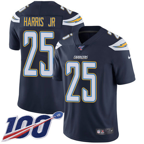 Nike Chargers #25 Chris Harris Jr Navy Blue Team Color Youth Stitched NFL 100th Season Vapor Untouchable Limited Jersey