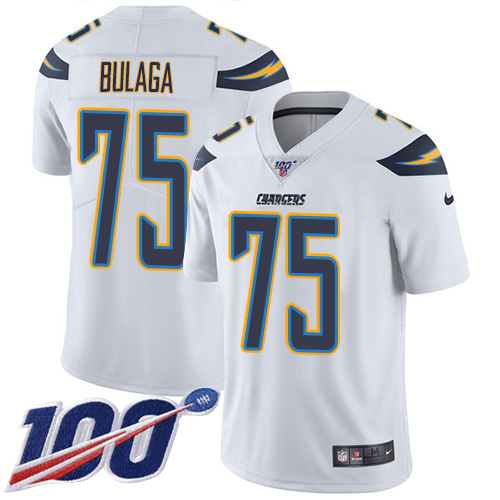 Nike Chargers #75 Bryan Bulaga White Youth Stitched NFL 100th Season Vapor Untouchable Limited Jersey Nike Chargers #75 Bryan Bulaga White Youth Stitched NFL 100th Season Vapor Untouchable Limited Jersey
