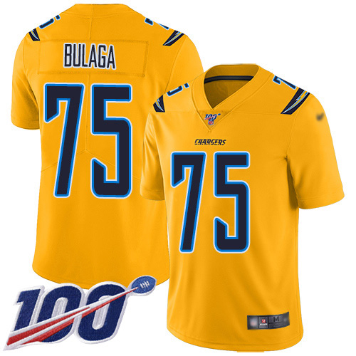 Nike Chargers #75 Bryan Bulaga Gold Youth Stitched NFL Limited Inverted Legend 100th Season Jersey Nike Chargers #75 Bryan Bulaga Gold Youth Stitched NFL Limited Inverted Legend 100th Season Jersey