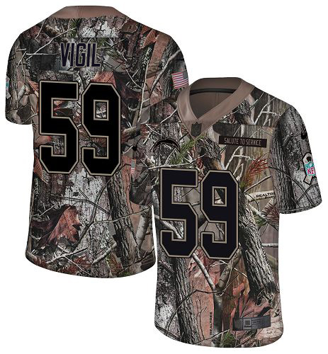 Nike Chargers #59 Nick Vigil Camo Youth Stitched NFL Limited Rush Realtree Jersey