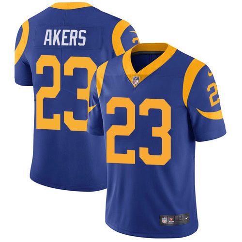 Nike Rams #23 Cam Akers Royal Blue Alternate Youth Stitched NFL Vapor Untouchable Limited Jersey